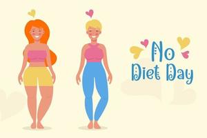 Different women by body composition. No Diet Day vector