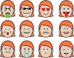 Pixel Art of Emoji Design, Express Yourself with Pixel Art Emoji Designs vector