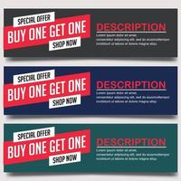 buy one get one banner background design. discount banner template. illustration design. offer banner design. discount background. web  banner design. vector