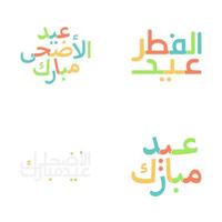 Beautiful Eid Mubarak Typography for Festive Greetings vector