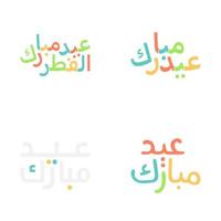 creativo eid Mubarak diseño con Arábica caligrafía texto vector