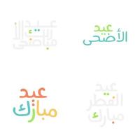 Arábica caligrafía vector conjunto para eid kum Mubarak saludos