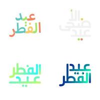 eid Mubarak vector paquete con intrincado Arábica caligrafía