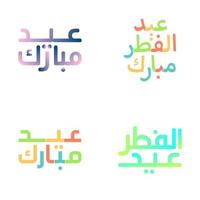 Contemporary Eid Mubarak Design with Modern Calligraphy vector