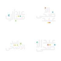 Festive Eid Mubarak Calligraphy Illustrations for Muslim Celebrations vector