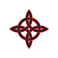 Medieval Celtic Knot Black and Red Vector