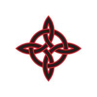 Medieval Celtic Knot Black and Red Vector