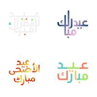 celebración eid Mubarak vector conjunto con clásico caligrafía