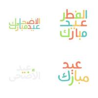 maravilloso eid Mubarak vector caligrafía para musulmán festividades