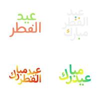 Islamic Calligraphy Vector Set for Eid Mubarak Greetings