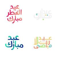 Eid Mubarak Greeting Card with Hand-Drawn Arabic Calligraphy vector