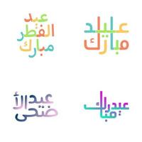 contemporáneo eid Mubarak tipografía conjunto en vector formato