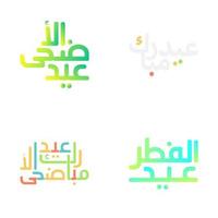 Clásico eid Mubarak tipografía para tradicional celebraciones vector
