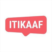 Itikaaf Red Vector Callout Banner with Information on Donations and Seclusion During Ramadan