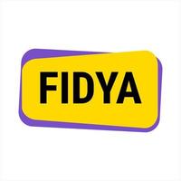 Fidya Yellow Vector Callout Banner with Information on Donations and Seclusion During Ramadan