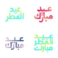 Arabic Calligraphy Vector Set for Eid Kum Mubarak Greetings