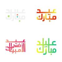 Eid Mubarak with Bold Arabic Calligraphy for Muslim Festivities vector