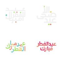 Creative Eid Mubarak Design with Arabic Calligraphy Text vector