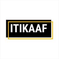 Itikaaf Black Vector Callout Banner with Information on Donations and Seclusion During Ramadan