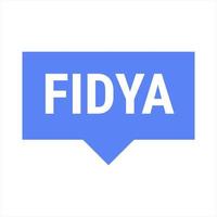 Fidya Blue Vector Callout Banner with Information on Donations and Seclusion During Ramadan