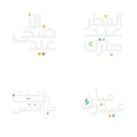 Traditional Eid Mubarak Calligraphy Vector Pack for Greeting Cards