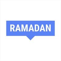 Ramadan Kareem Blue Vector Callout Banner with Moon and Arabic Typography