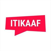 Itikaaf Red Vector Callout Banner with Information on Donations and Seclusion During Ramadan