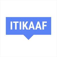 Itikaaf Blue Vector Callout Banner with Information on Donations and Seclusion During Ramadan