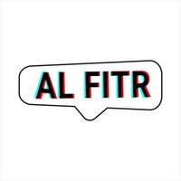 Eid Al-Fitr Countdown White Vector Callout Banner with Days Left Until Celebration