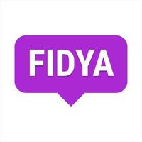 Fidya Purple Vector Callout Banner with Information on Donations and Seclusion During Ramadan