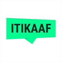 Itikaaf Green Vector Callout Banner with Information on Donations and Seclusion During Ramadan