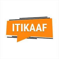 Itikaaf Orange Vector Callout Banner with Information on Donations and Seclusion During Ramadan