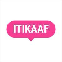 Itikaaf Pink Vector Callout Banner with Information on Donations and Seclusion During Ramadan