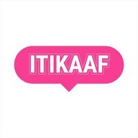 Itikaaf Pink Vector Callout Banner with Information on Donations and Seclusion During Ramadan