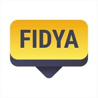 Fidya Yellow Vector Callout Banner with Information on Donations and Seclusion During Ramadan