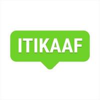 Itikaaf Green Vector Callout Banner with Information on Donations and Seclusion During Ramadan