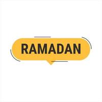 Ramadan Kareem Orange Vector Callout Banner with Moon and Arabic Typography