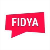 Fidya Red Vector Callout Banner with Information on Donations and Seclusion During Ramadan