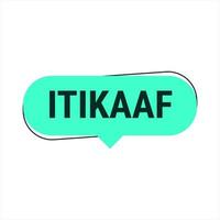 Itikaaf turquoise Vector Callout Banner with Information on Donations and Seclusion During Ramadan