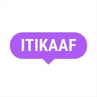 Itikaaf Purple Vector Callout Banner with Information on Donations and Seclusion During Ramadan