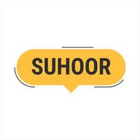 Suhoor Essentials Tips and Tricks for a Healthy Ramadan. Orange Vector Callout Banner