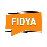 Fidya Orange Vector Callout Banner with Information on Donations and Seclusion During Ramadan