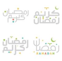 Vector Illustration of Ramadan Kareem with Islamic Arabic Calligraphy Design.