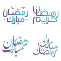 Vector Illustration of Elegant Gradient Ramadan Kareem Calligraphy.