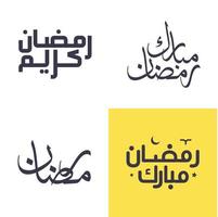 Minimalist Arabic Ramadan Kareem Calligraphy Pack for Elegant Greetings. vector