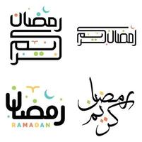 Arabic Calligraphy Black Ramadan Kareem Vector Design for Islamic Fasting Month.
