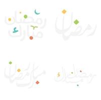 Vector Design of Ramadan Kareem Arabic Calligraphy for Muslim Greetings.