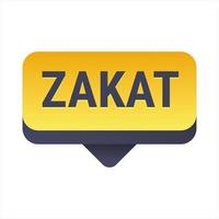 Zakat Explained Yellow Vector Callout Banner with Information on Giving to Charity During Ramadan