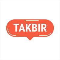 Takbir Allahu Akbar Red Vector Callout Banner with Call to Prayer for Ramadan