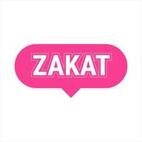 Zakat Explained Pink Vector Callout Banner with Information on Giving to Charity During Ramadan